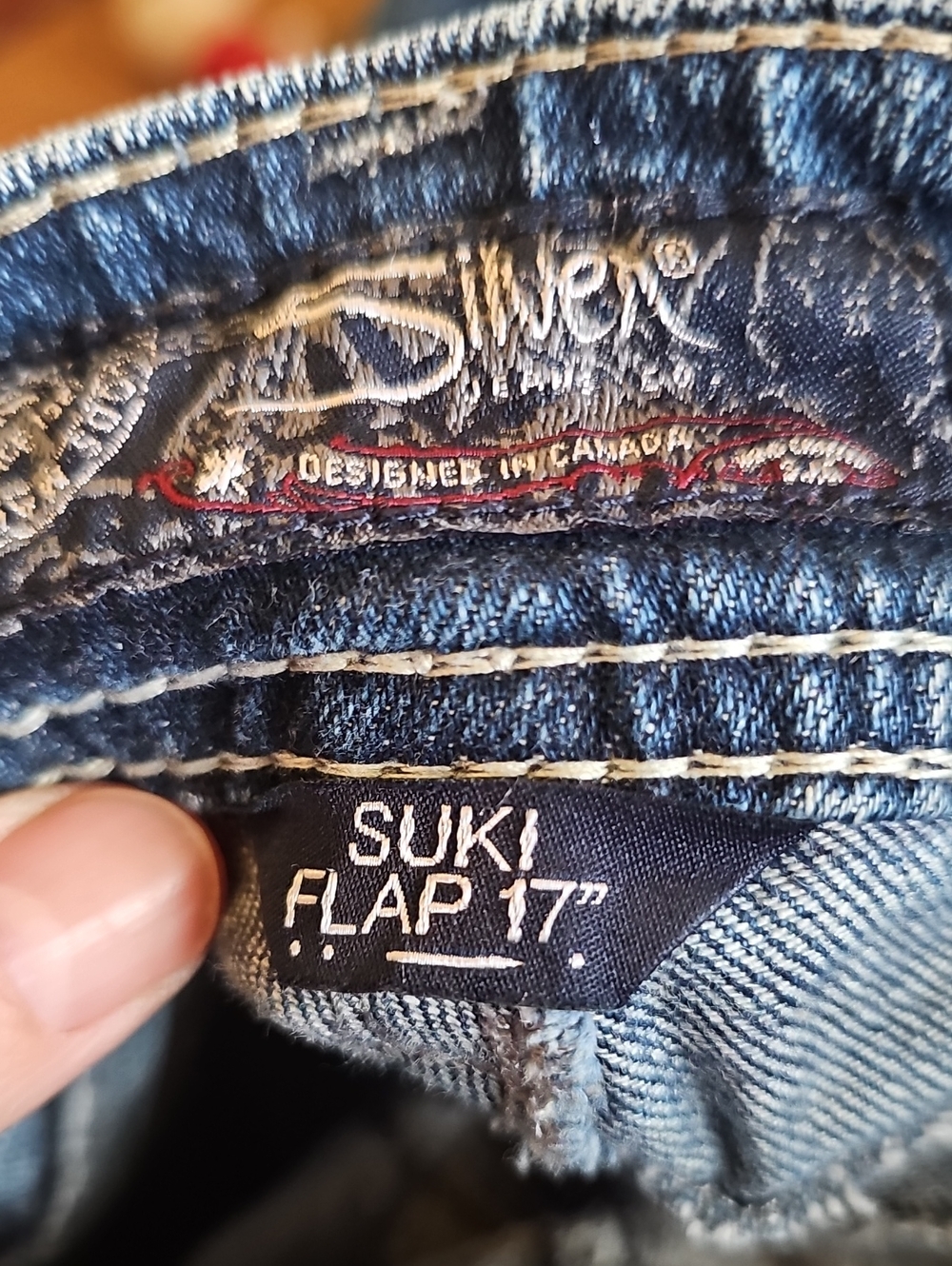 Womens Silver Jeans. Wear On Back Bottom Cuff